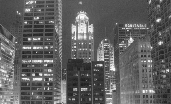 Chicago Architecture at Night, the Tribune Building